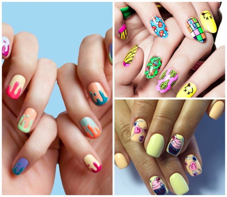 Маникюр на короткие ногти летний вариант