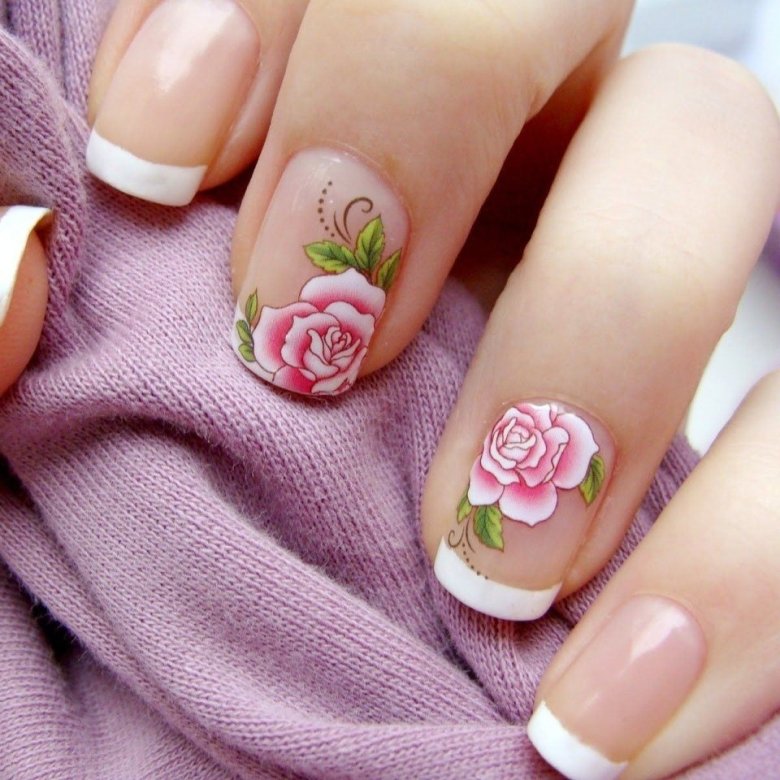 Цветочки на ногтях