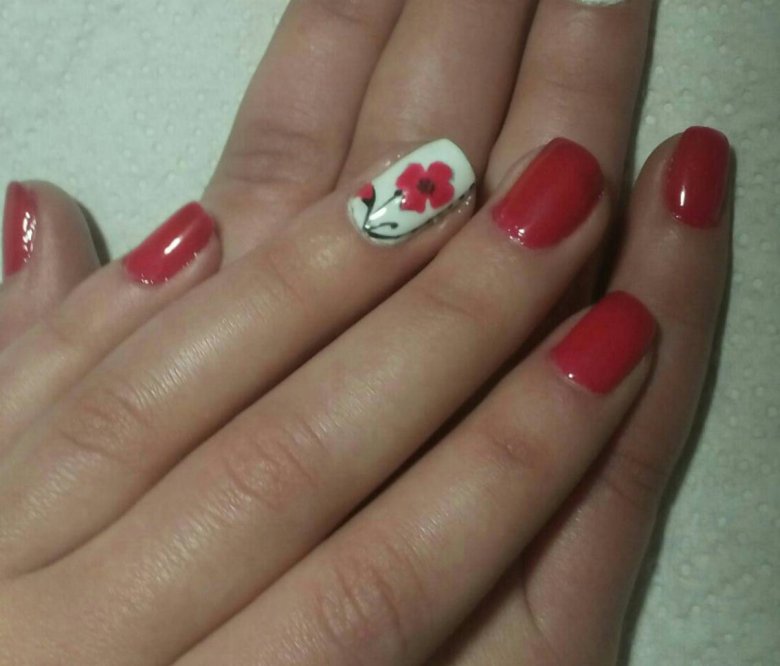Маникюр с маками (55 фото)