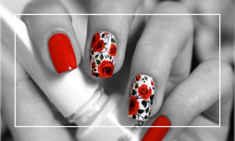 Маникюр с цветами