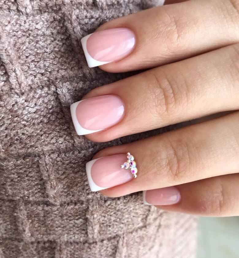 Френч на короткие ногти квадратной