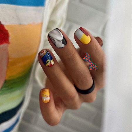 Стильний жовтий дизайн нігтів